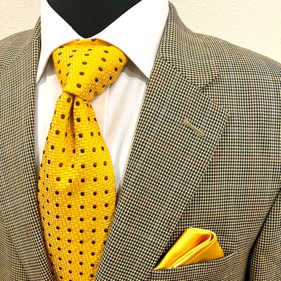 Tasso Elba Other - TASSO ELBA HOUNDSTOOTH SPORT COAT BLAZER JACKET BROWN MEN 40R